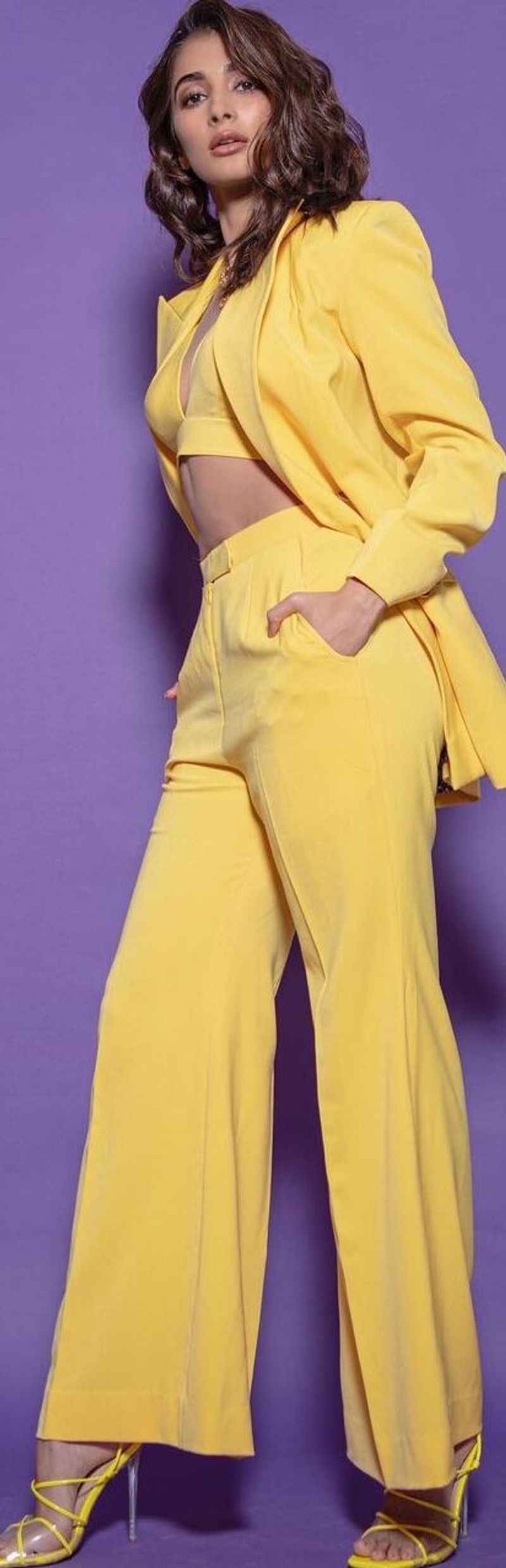 beast beauty pooja heagde shines in yellow trendy wear her latest photo shoot goes viral