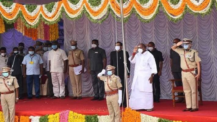 pondicherry cm raised flag pondicherry cm raised flag