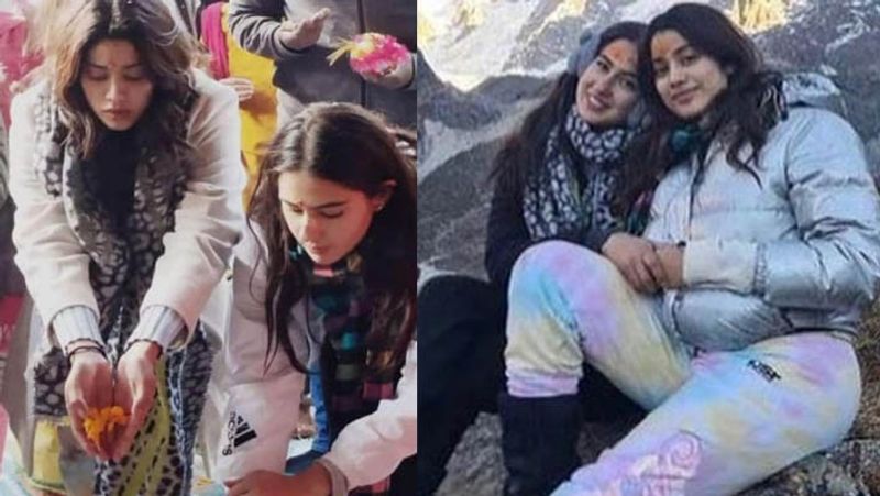 sara ali khan janhvi kapoor pray together at kedarnath temple, photos viral