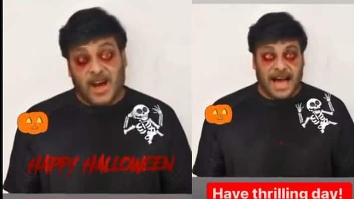 chiranjeevi turn as ghost in occasion of halloween chiranjeevi turn as ghost in occasion of halloween