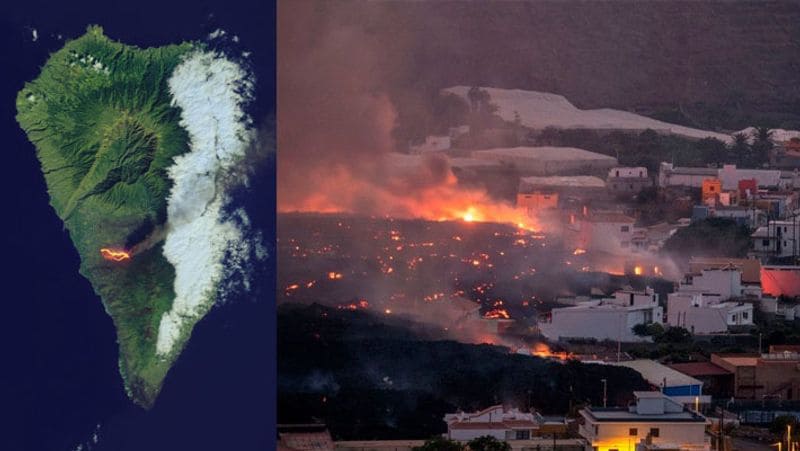 Shocking photos after the eruption of the volcano in Spain Atlantic Ocean island of La Palma