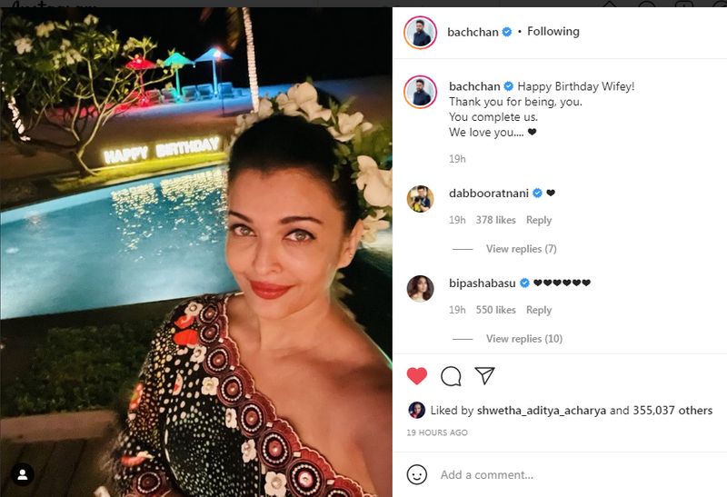 Aishwarya Rai celebrates her birthday with husband Abhishek Bachchan and daughter