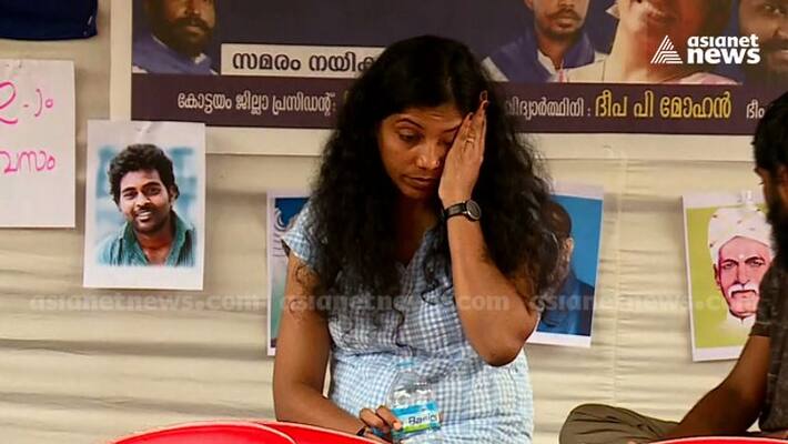 Deepa P Mohanan hospitalized strike against mg university dalit student discrimination Deepa P Mohanan hospitalized strike against mg university dalit student discrimination