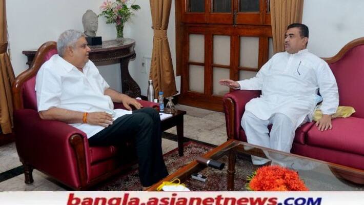 BJP Leader Suvendu Adhikari meets with WB Governor Jagdeep Dhankhar RTB BJP Leader Suvendu Adhikari meets with WB Governor Jagdeep Dhankhar RTB
