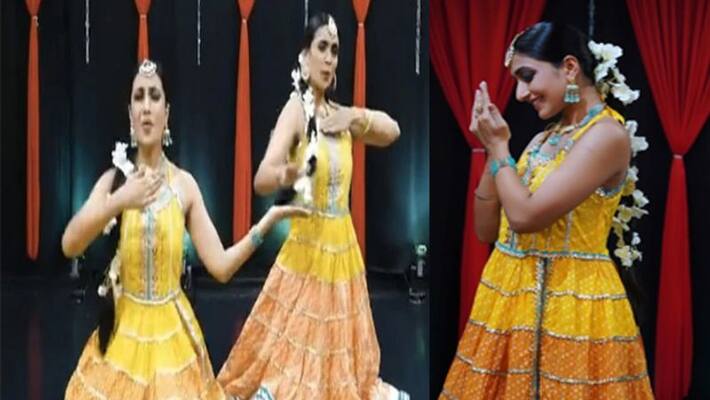 T20 World Cup 2021: Yuzvendra Chahal's wife dhanashree verma danced on rekhas song salaam e ishq, see video T20 World Cup 2021: Yuzvendra Chahal's wife dhanashree verma danced on rekhas song salaam e ishq, see video