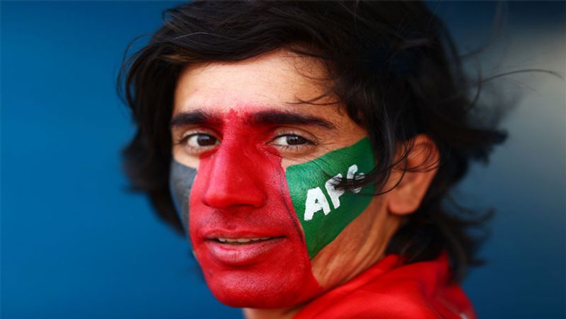 India v Afghanistan ICC Men's T20 World Cup 2021, ABU DHABI: Fans look on from the stands during the Ind vs Afg match at Sheikh Zayed stadium