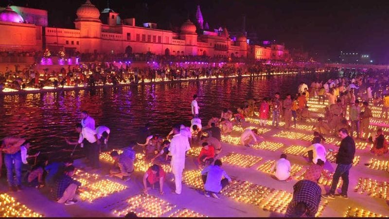 ayodhya creates guinnes record with over 9 lakh diyas on diwali