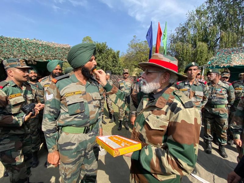 PM Modi to Soldiers on Diwali at Naushera, 10 photos with top quotes