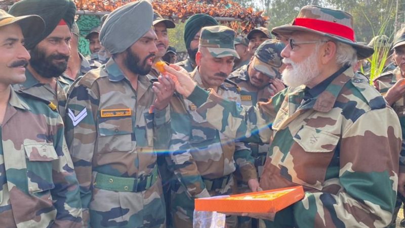 Narendra Modi Diwali celebrating with the jawans of the Indian Army from 2014 to 2021