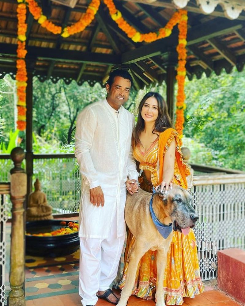 Diwali 2021 - Leander Paes and Kim Sharma celebrate their first diwali together ALB