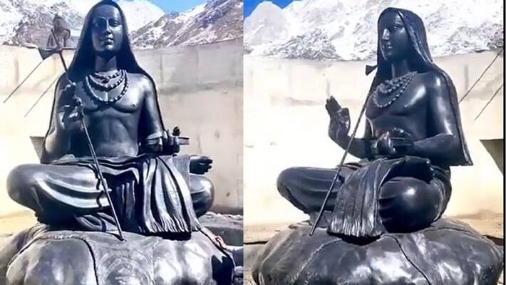 Mysuru Sculptor Carves Statue Of Adi Shankaracharya to be unveiled by Modi at Kedarnath ckm Mysuru Sculptor Carves Statue Of Adi Shankaracharya to be unveiled by Modi at Kedarnath ckm