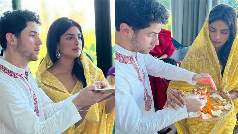 priyanka chopra and nick jonas perform mahalaxmi puja on diwali at home