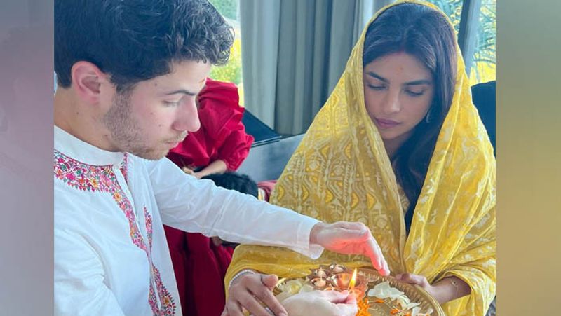 priyanka chopra and nick jonas perform mahalaxmi puja on diwali at home