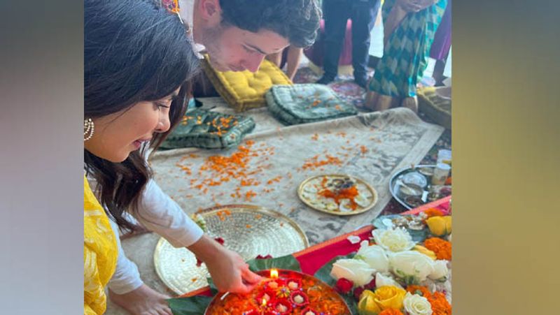 priyanka chopra and nick jonas perform mahalaxmi puja on diwali at home