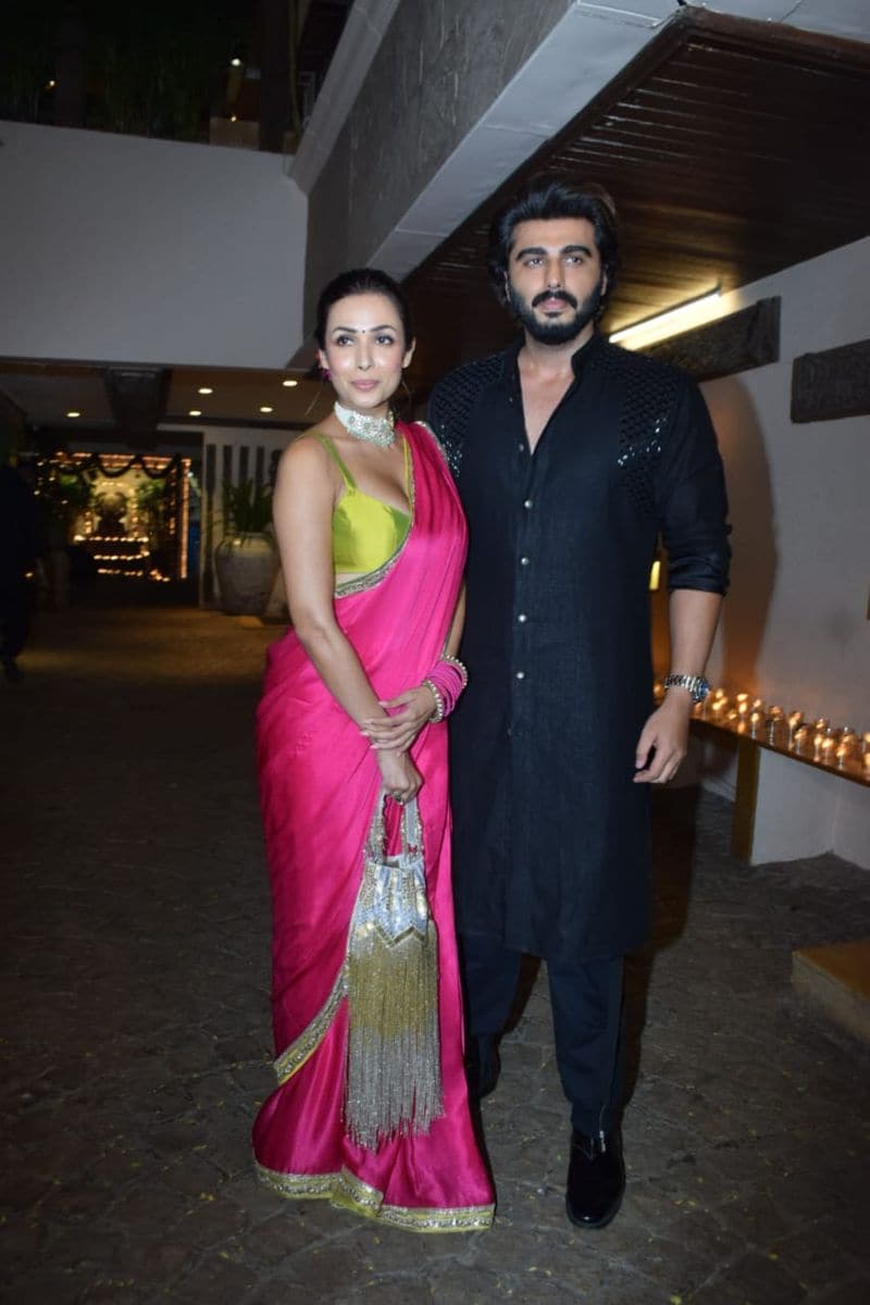 Diwali 2021 - malaika arora celebrates diwali with Arjun kapoor at anil kapoors house party BRD