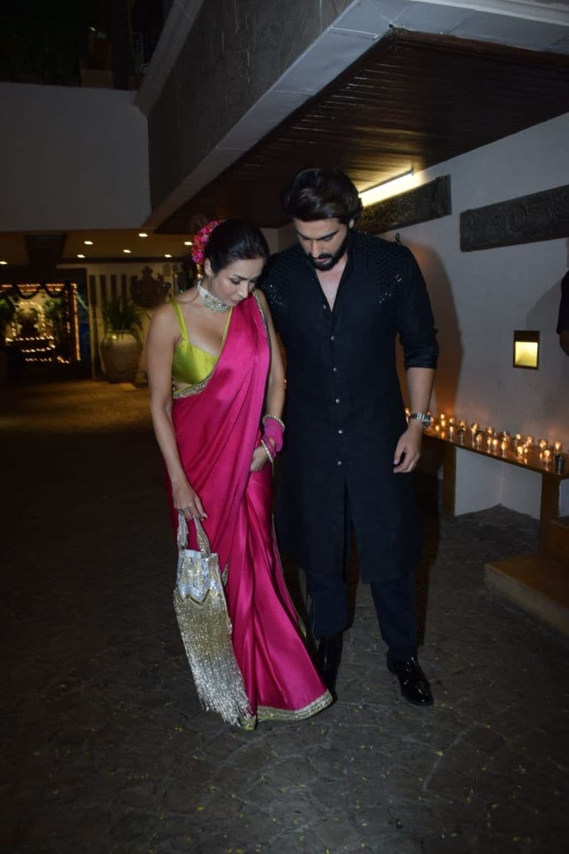Diwali 2021 - malaika arora celebrates diwali with Arjun kapoor at anil kapoors house party BRD