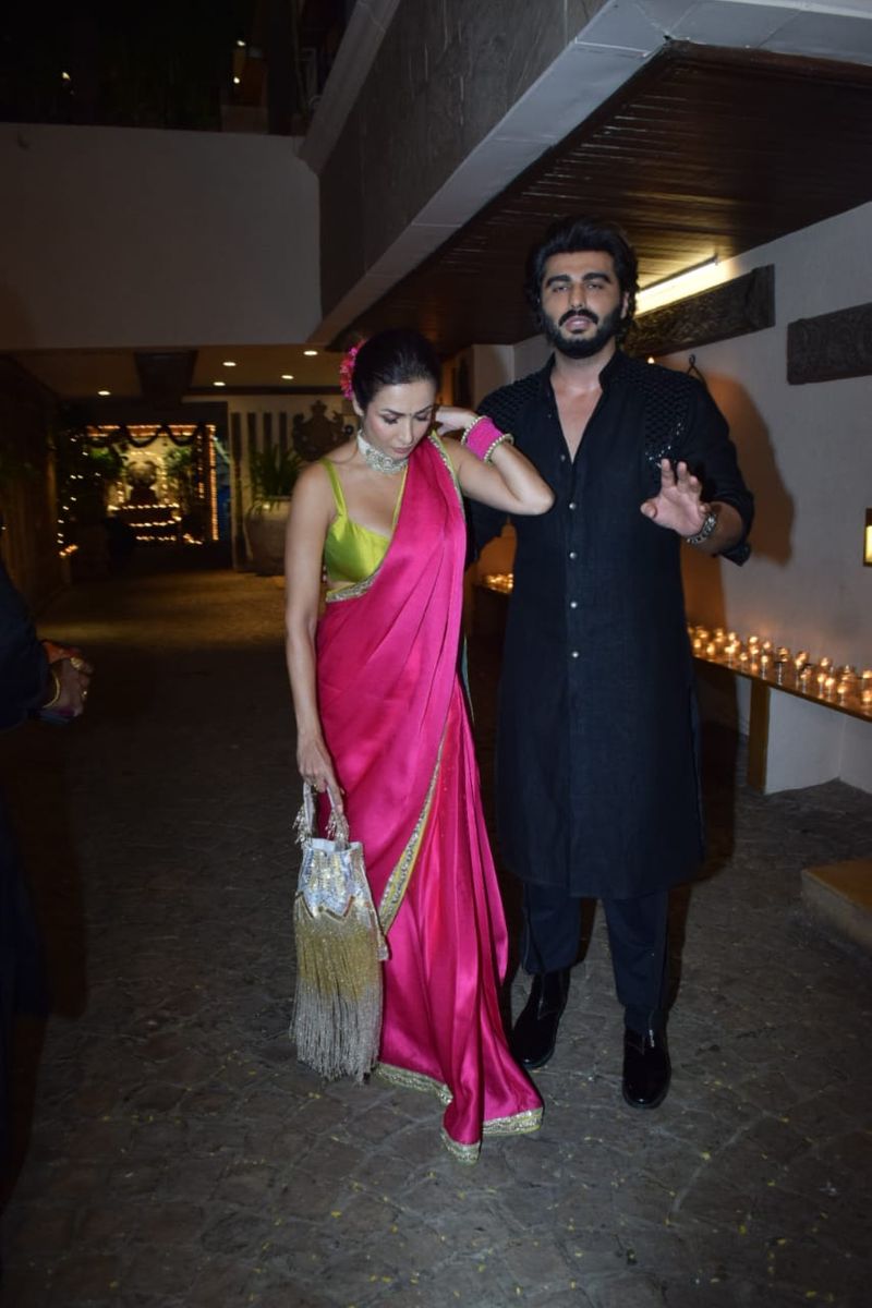 Diwali 2021 - malaika arora celebrates diwali with Arjun kapoor at anil kapoors house party BRD