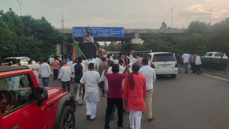 BJP MLA Eatala Rajender Receives Grand Welcome at Hyderabad
