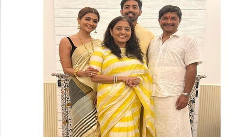 Puja hegde catching up with workout after diwali
