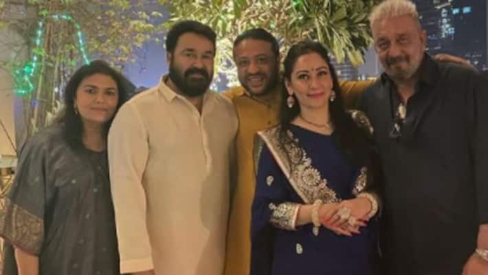 Mohanlal Diwali celebration with Sanjay Dutt Mohanlal Diwali celebration with Sanjay Dutt