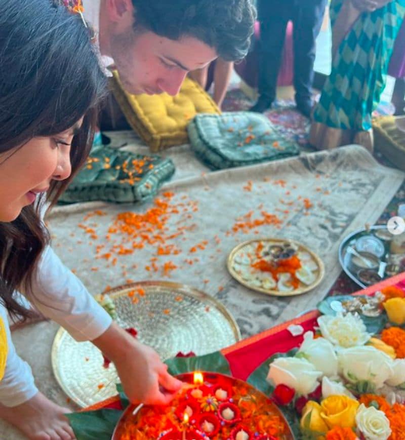 Priyanka Chopra and Nick Jonas perform Mahalaxmi puja on Diwali at home