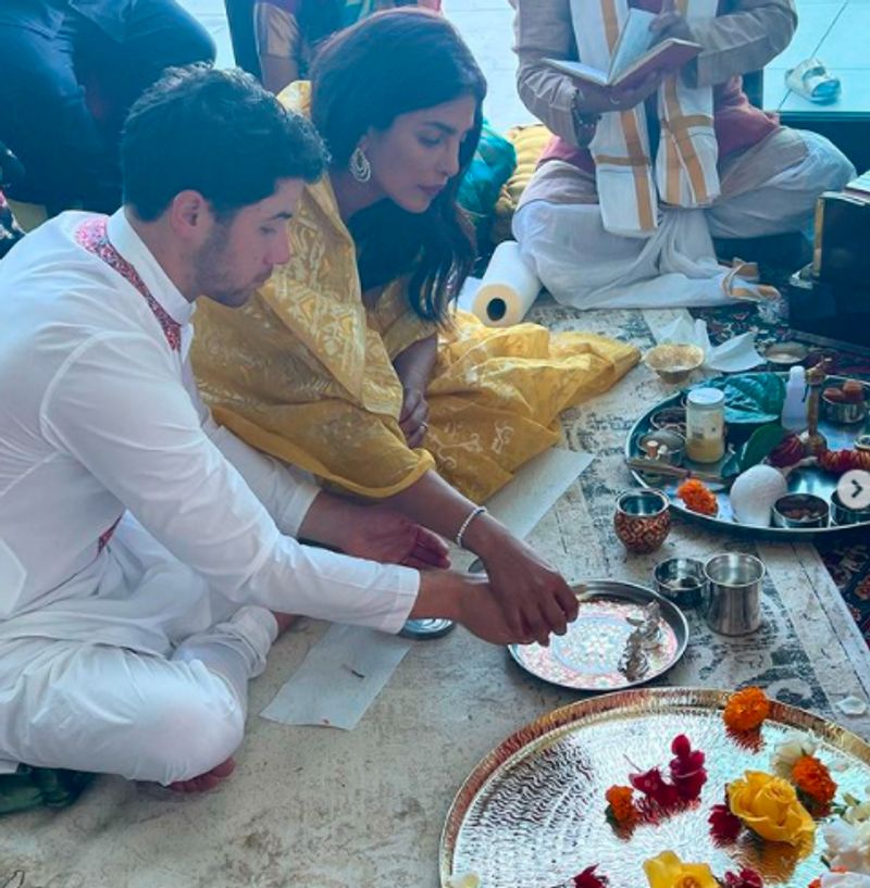 Priyanka Chopra and Nick Jonas perform Mahalaxmi puja on Diwali at home