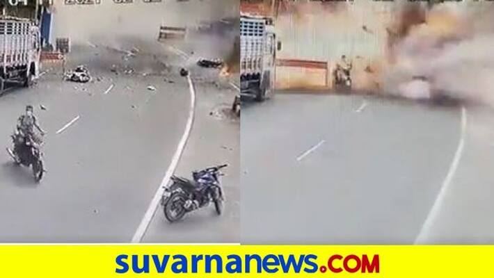 Man son charred to death as crackers explode near Pondicherry mah Man son charred to death as crackers explode near Pondicherry mah