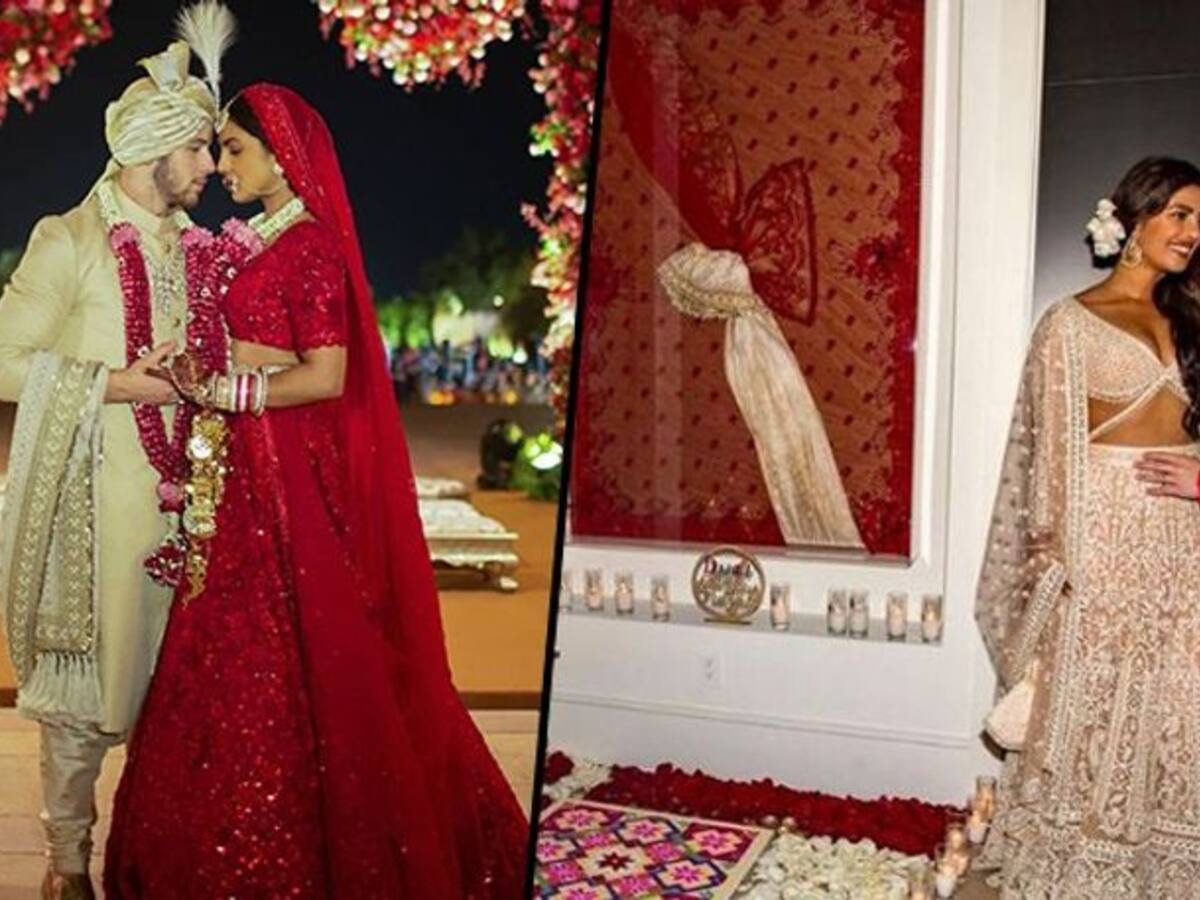 Priyanka chopra hotsell saree wedding