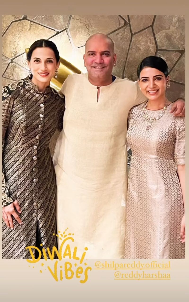 Samantha celebrate this diwali with friends family and her pets viral photos
