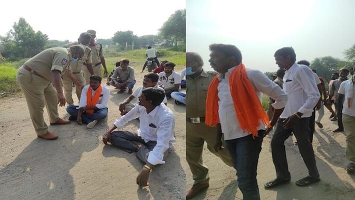 BJP leaders blocked Peddapalli MLA Dasari Manohar Reddy BJP leaders blocked Peddapalli MLA Dasari Manohar Reddy