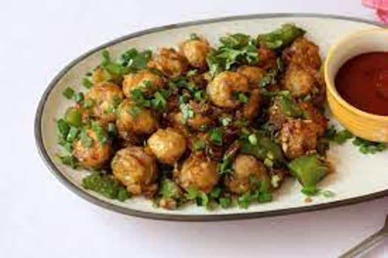 Try this tasty mushroom Manchuria recipe full details are here