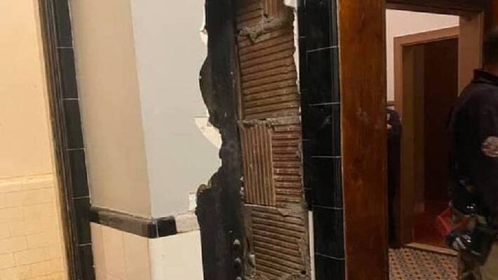 man trapped inside wall of theatre man trapped inside wall of theatre