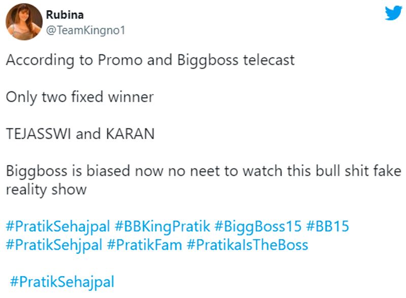 Netizens Troll Bigg Boss 15 As They Tweet Rename Bigg Boss 15 To The Tejasswi Prakash Show dpl