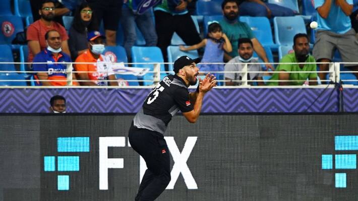 T20 World Cup 2021 NZ vs AFG Watch Daryl Mitchell unbelievable boundary line save T20 World Cup 2021 NZ vs AFG Watch Daryl Mitchell unbelievable boundary line save