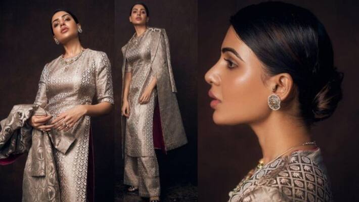 Samantha Ruth Prabhu s brocade suit set Samantha Ruth Prabhu s brocade suit set