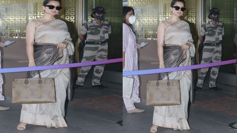 Kangana Ranaut was spotted at the airport in traditional looks