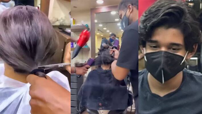 madhuri dixit son ryan donates hair to cancer society after growing it for two years KPJ madhuri dixit son ryan donates hair to cancer society after growing it for two years KPJ
