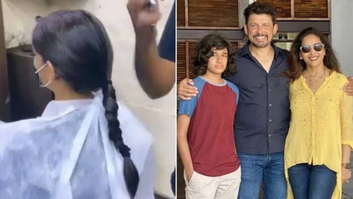 Madhuri Dixit s Son Ryan Donates Hair To Cancer Patients Madhuri Dixit s Son Ryan Donates Hair To Cancer Patients