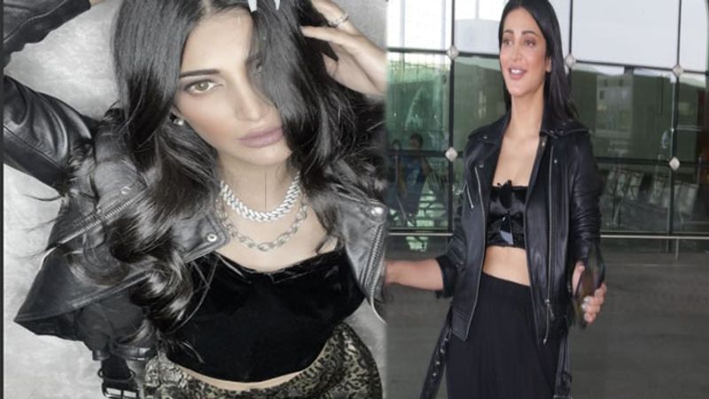 shruti haasan looking gorgeous in black bold outfit NTP