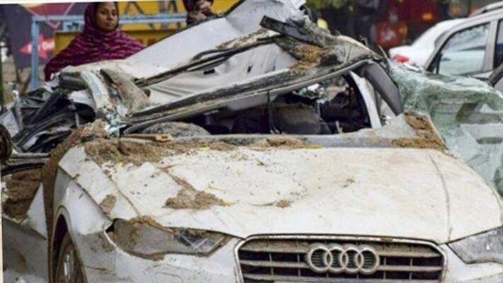 Jodhpur Shocking video Accident of Audi car which hit several people Rajasthan news Jodhpur Shocking video Accident of Audi car which hit several people Rajasthan news