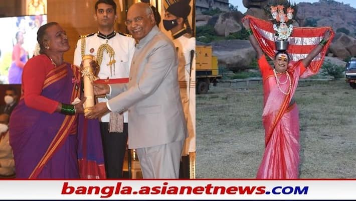 transgender folk dancer manjamma jogati receives padma sri award watch video bsm transgender folk dancer manjamma jogati receives padma sri award watch video bsm