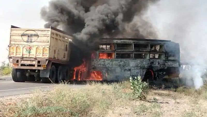 Rajasthan Accident Barmer Accident Jodhpur Highway see whole accident pictures collision of tanker trailer UDT