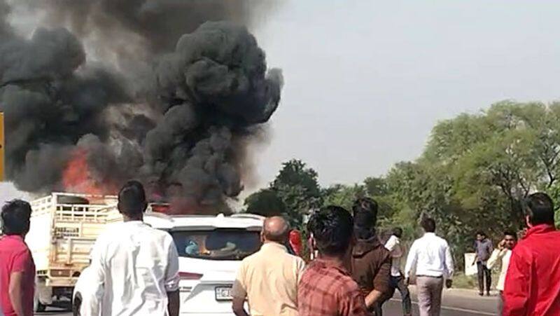 Rajasthan Accident Barmer Accident Jodhpur Highway see whole accident pictures collision of tanker trailer UDT