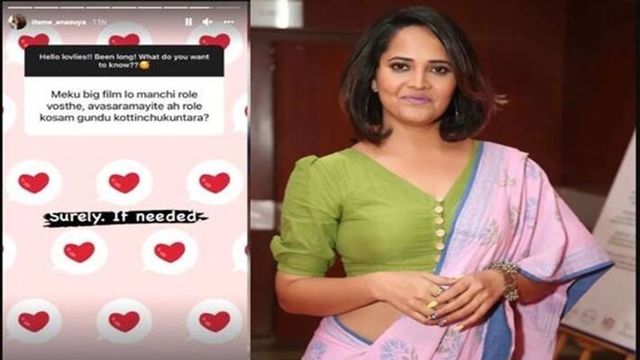 Anasuya ready to do anything for movie roles Anasuya ready to do anything for movie roles