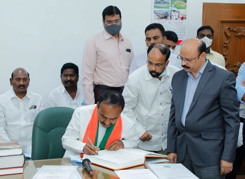 huzurabad bypoll... eatala rajender takes oath mla telangana assembly