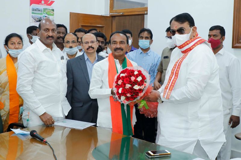 huzurabad bypoll... eatala rajender takes oath mla telangana assembly