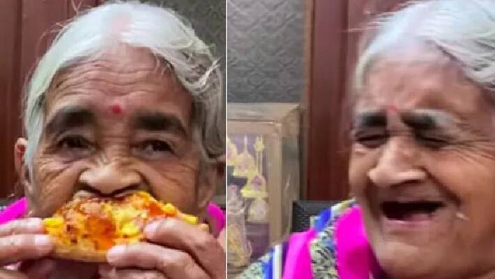 grandmother tastes pizza for the first time grandmother tastes pizza for the first time