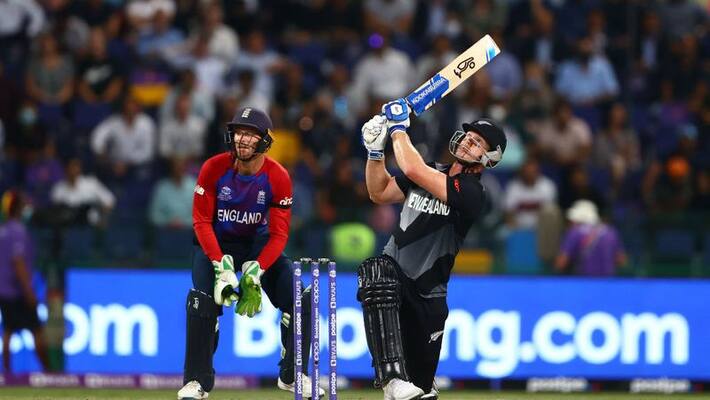 ICC T20 World Cup 2021: New Zealand's James Neesham sitting alone in the ground after Teammates Enjoying victory against England, pic goes Viral ICC T20 World Cup 2021: New Zealand's James Neesham sitting alone in the ground after Teammates Enjoying victory against England, pic goes Viral