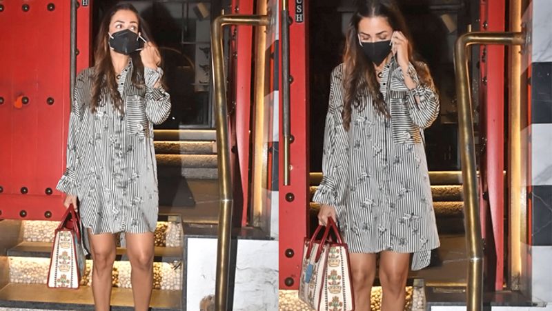 Malaika Arora Spotted with Bold Dress in Tori Restaurant at Bandra kpg
