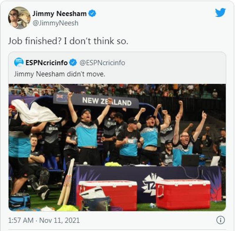 ICC T20 World Cup James Neesham reveals why he didnt celebrate after New Zealand cruised through final kvn